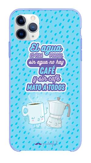 Funda Móvil Silicona Azul Diseño Puterful - Sin café mato a todos