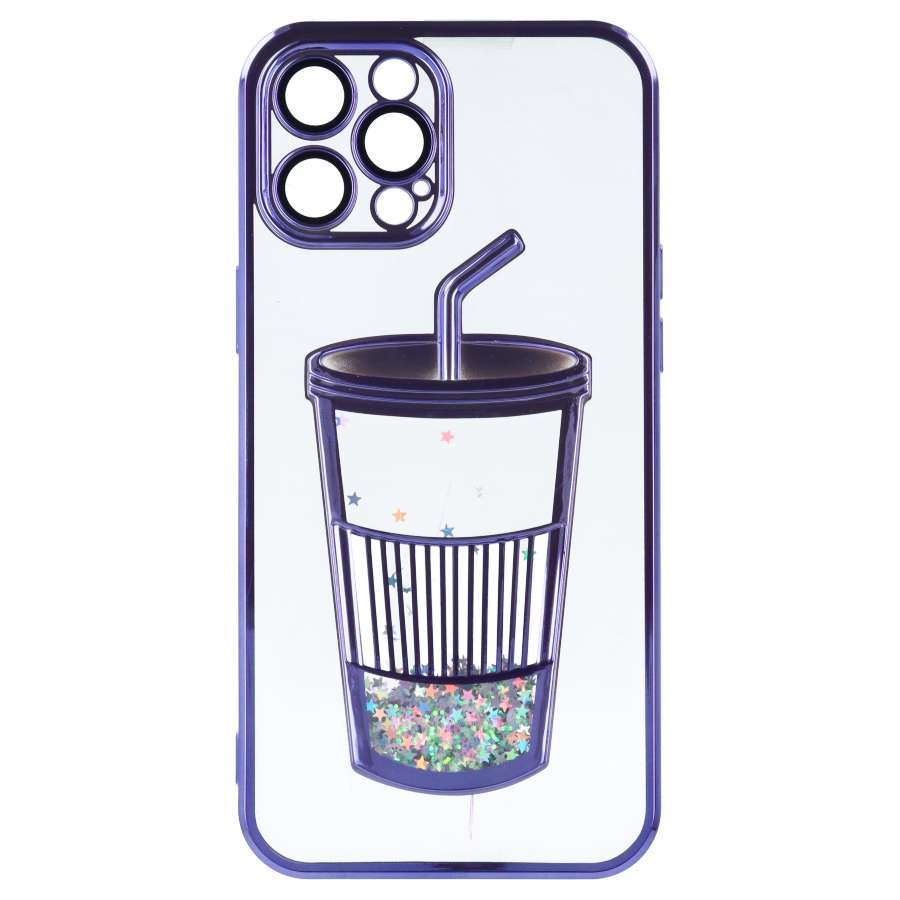 Funda Bumper con Vaso de Purpurina para iPhone 12 Pro Max
