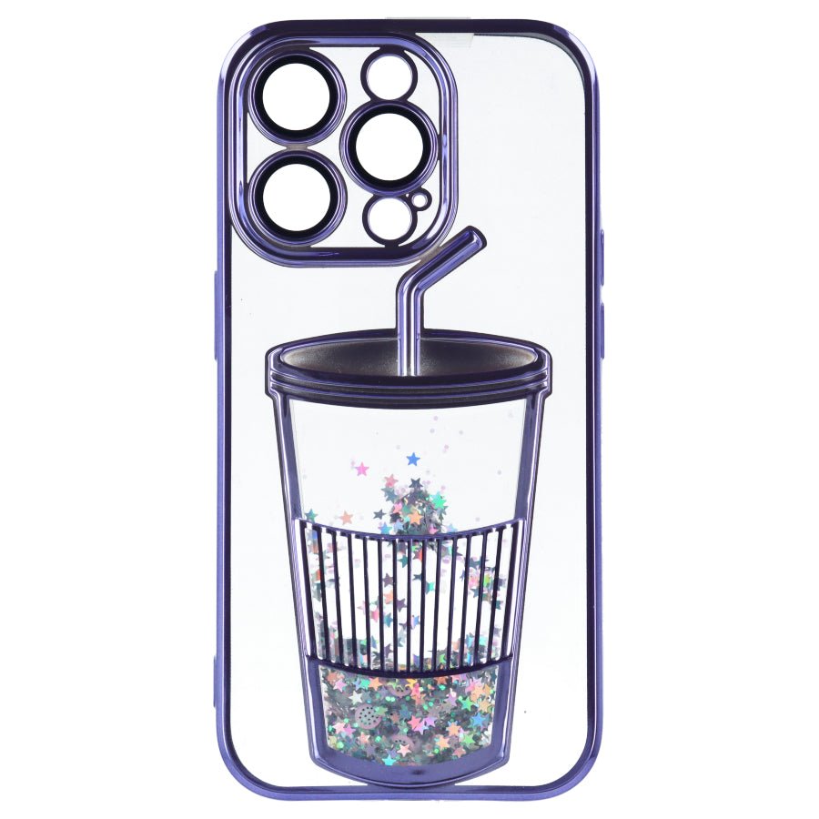 Funda Bumper con Vaso de Purpurina para iPhone 13 Pro