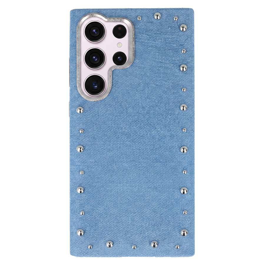 Funda Denim MagBattery para Samsung Galaxy S24 Ultra — vista frontal con acabado vaquero
