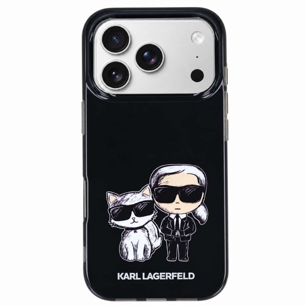 Funda Karl Lagerfeld negra para iPhone 18 Pro, colaboración La Casa de las Carcasas x Karl Lagerfeld