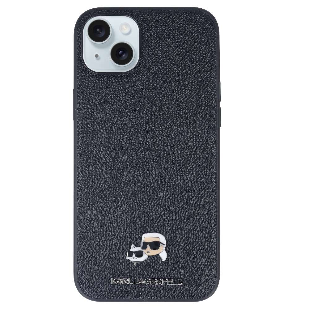 Funda Karl Lagerfeld negra para iPhone 15 Plus, colaboración La Casa de las Carcasas x Karl Lagerfeld